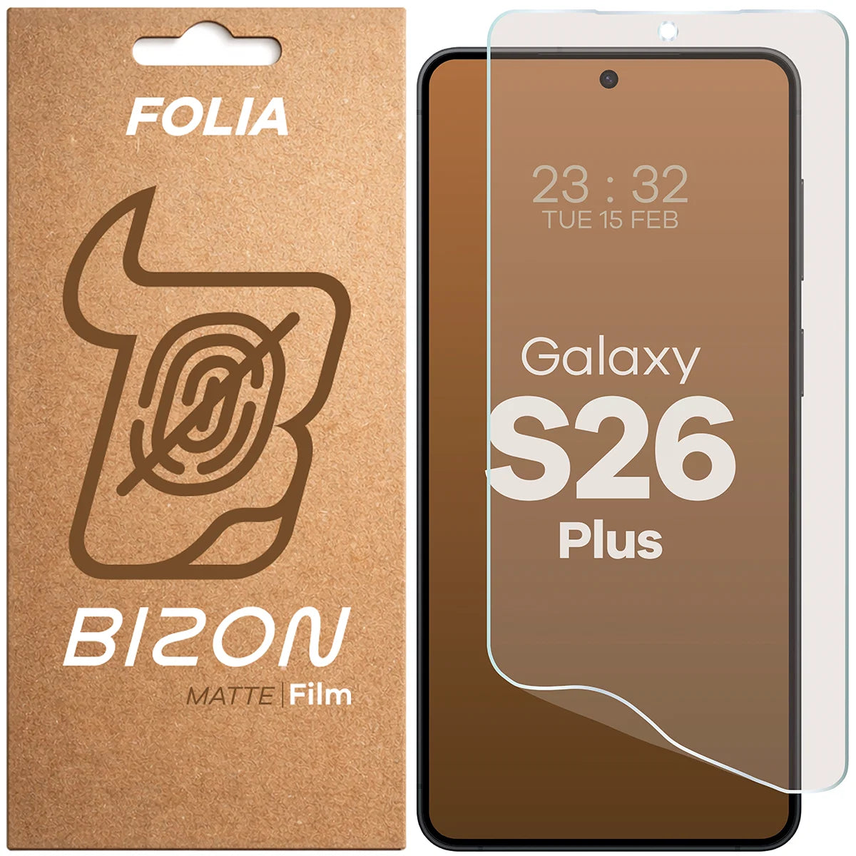 Matte Folie für Galaxy S26 Plus, Bizon Film Matte, 1 Stück