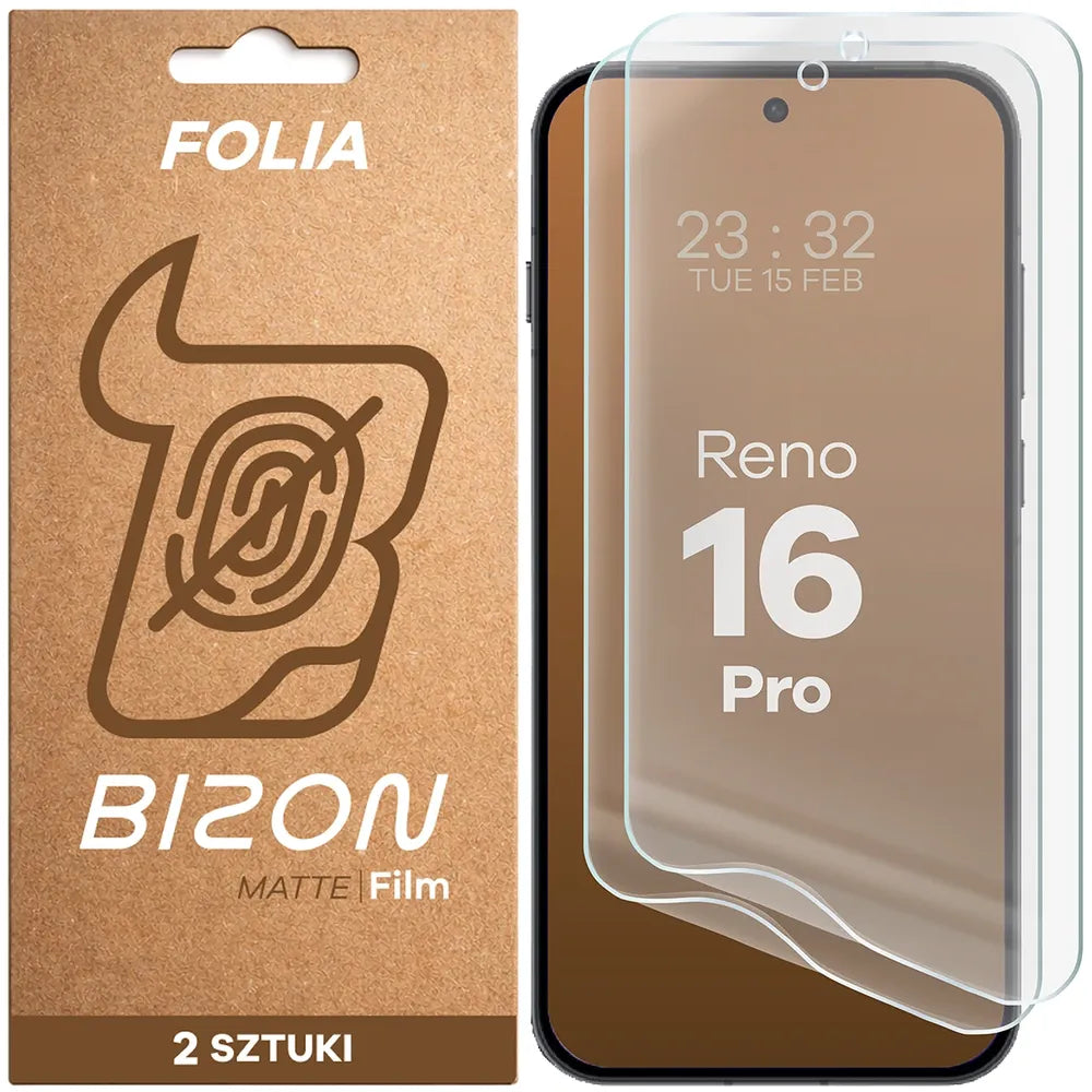 Matte Folie für OPPO Reno16 Pro, Bizon Film Matte Duo, 2 Stück (1/5)