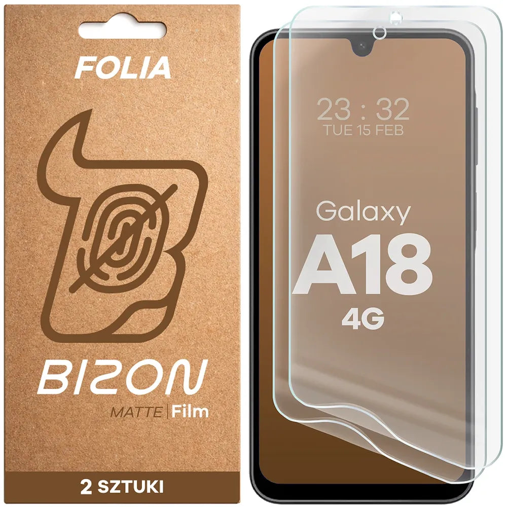 Matte Folie für Galaxy A18 4G, Bizon Film Matte Duo, 2 Stück (1/5)