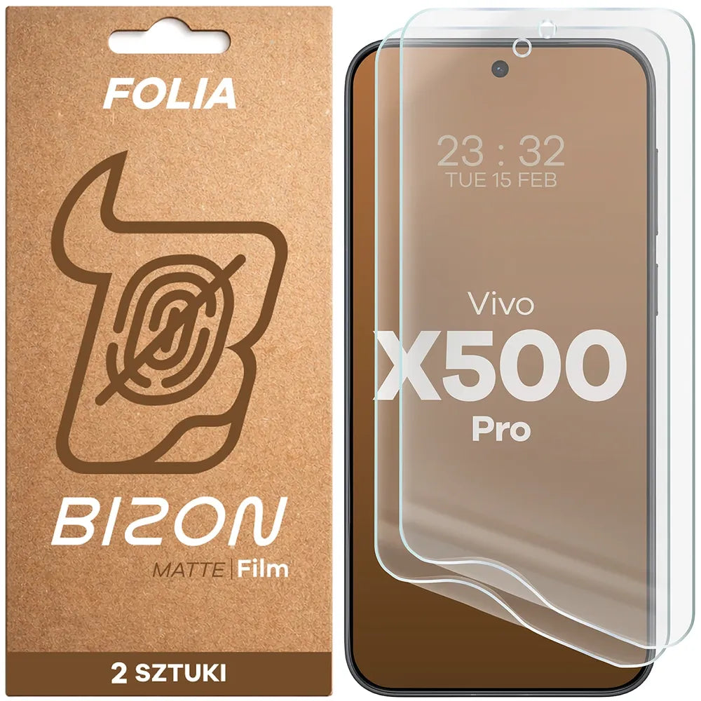 Matte Folie für Vivo X500 Pro, Bizon Film Matte Duo, 2 Stück (1/5)