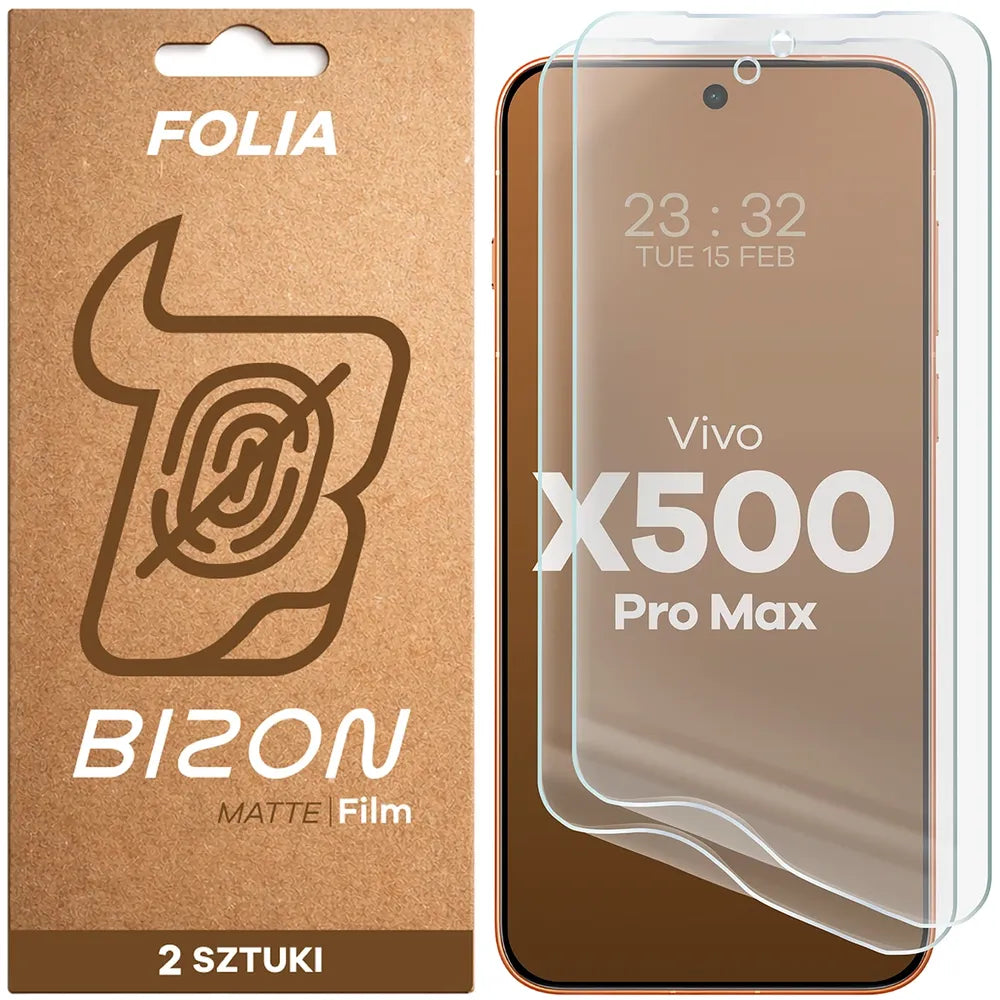 Matte Folie für Vivo X500 Pro Max, Bizon Film Matte Duo, 2 Stück (1/5)