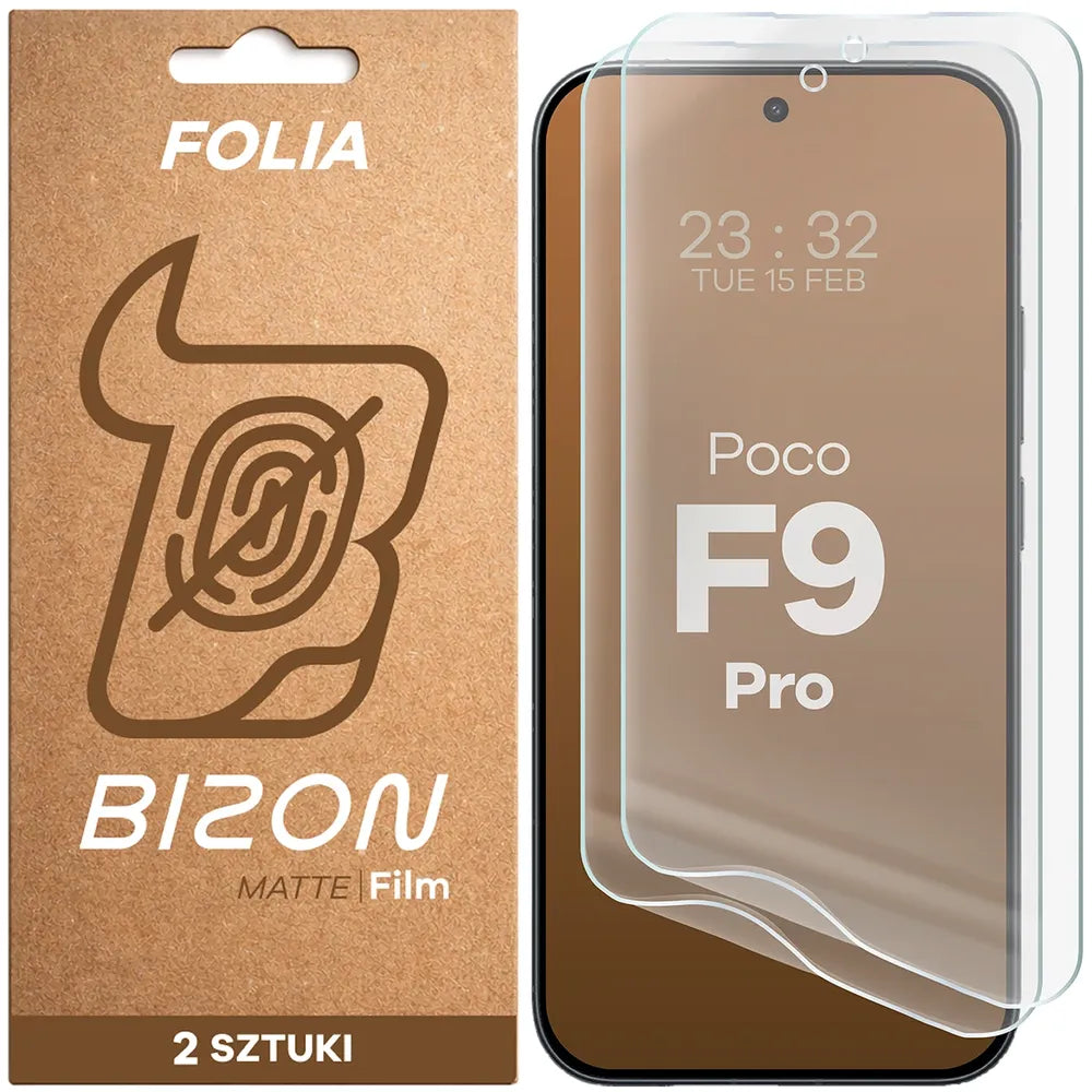 Matte Folie für Xiaomi POCO F9 Pro, Bizon Film Matte Duo, 2 Stück (1/5)