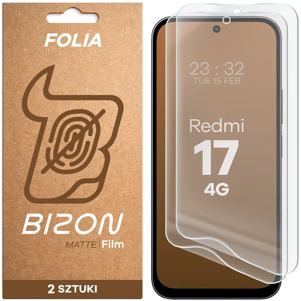Matte Folie für Xiaomi Redmi 17 4G, Bizon Film Matte Duo, 2 Stück (1/5)
