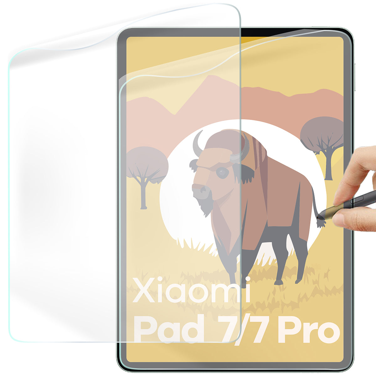 Papierimitationsfolie für Xiaomi Pad 7/7 Pro, Bizon Film Tab Papirus Duo, 2 Stück