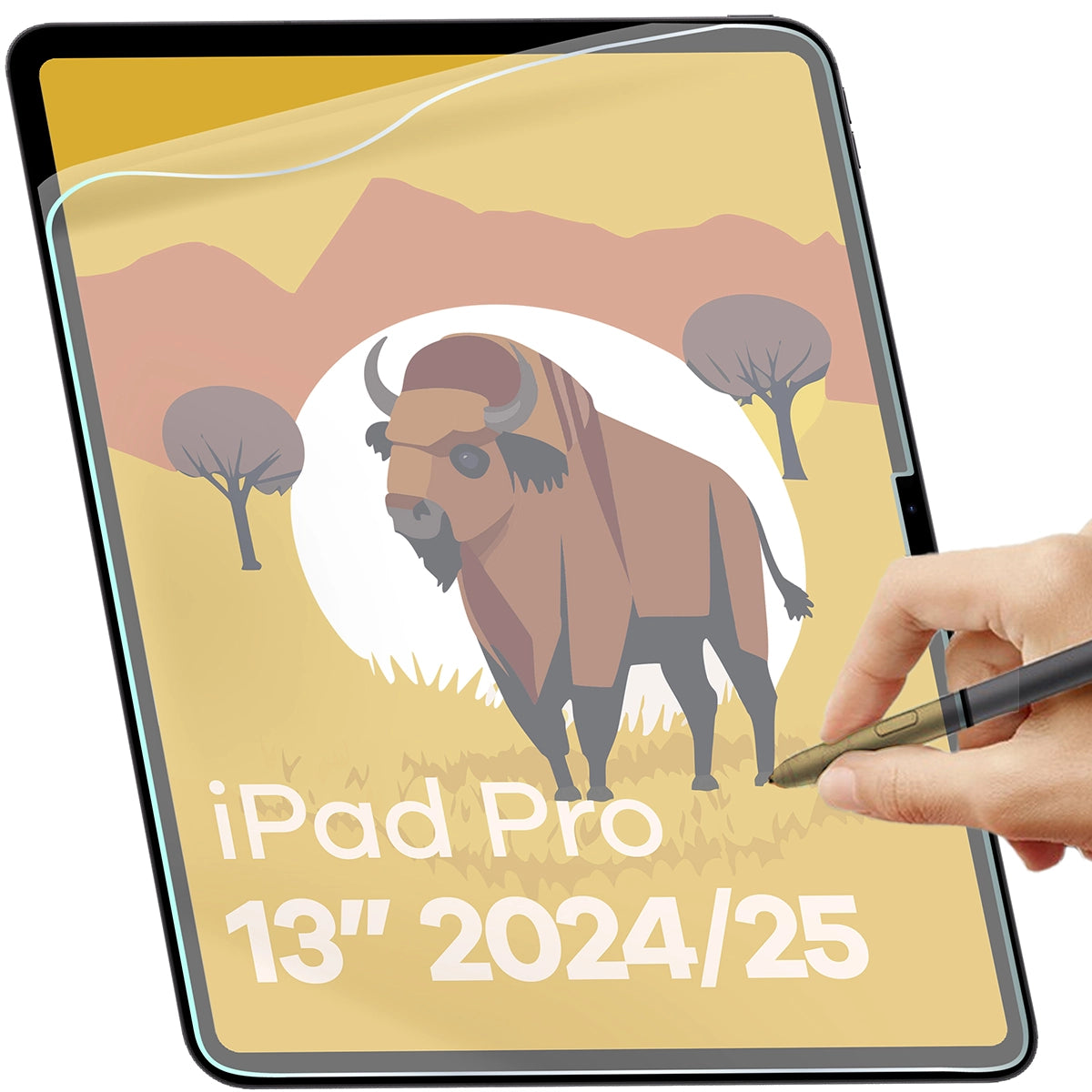 Papierimitationsfolie für iPad Pro 13" 2025 / 2024, Bizon Film Tab Papirus Duo, 2 Stück