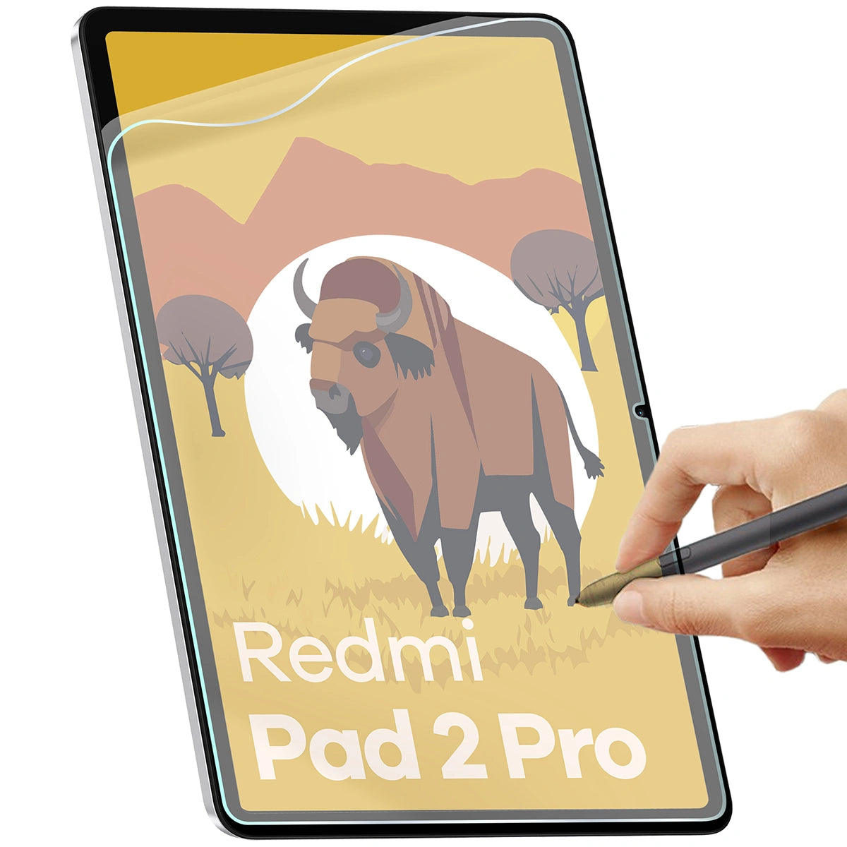 Papierimitationsfolie für Xiaomi Redmi Pad 2 Pro, Bizon Film Tab Papirus Duo, 2 Stück