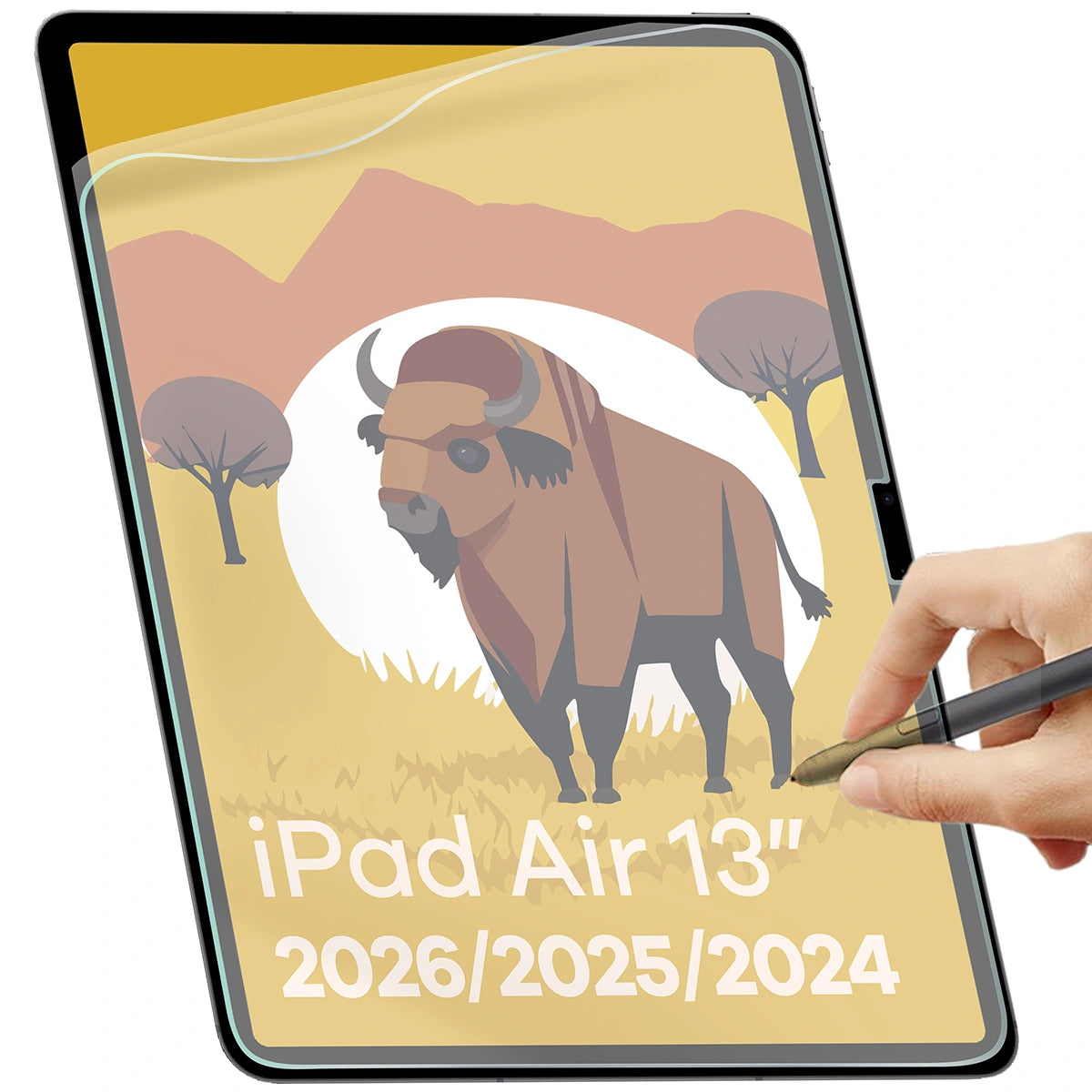 Papierimitationsfolie für iPad Air 13" M4/M3/M2, Bizon Film Tab Papirus Duo, 2 Stück