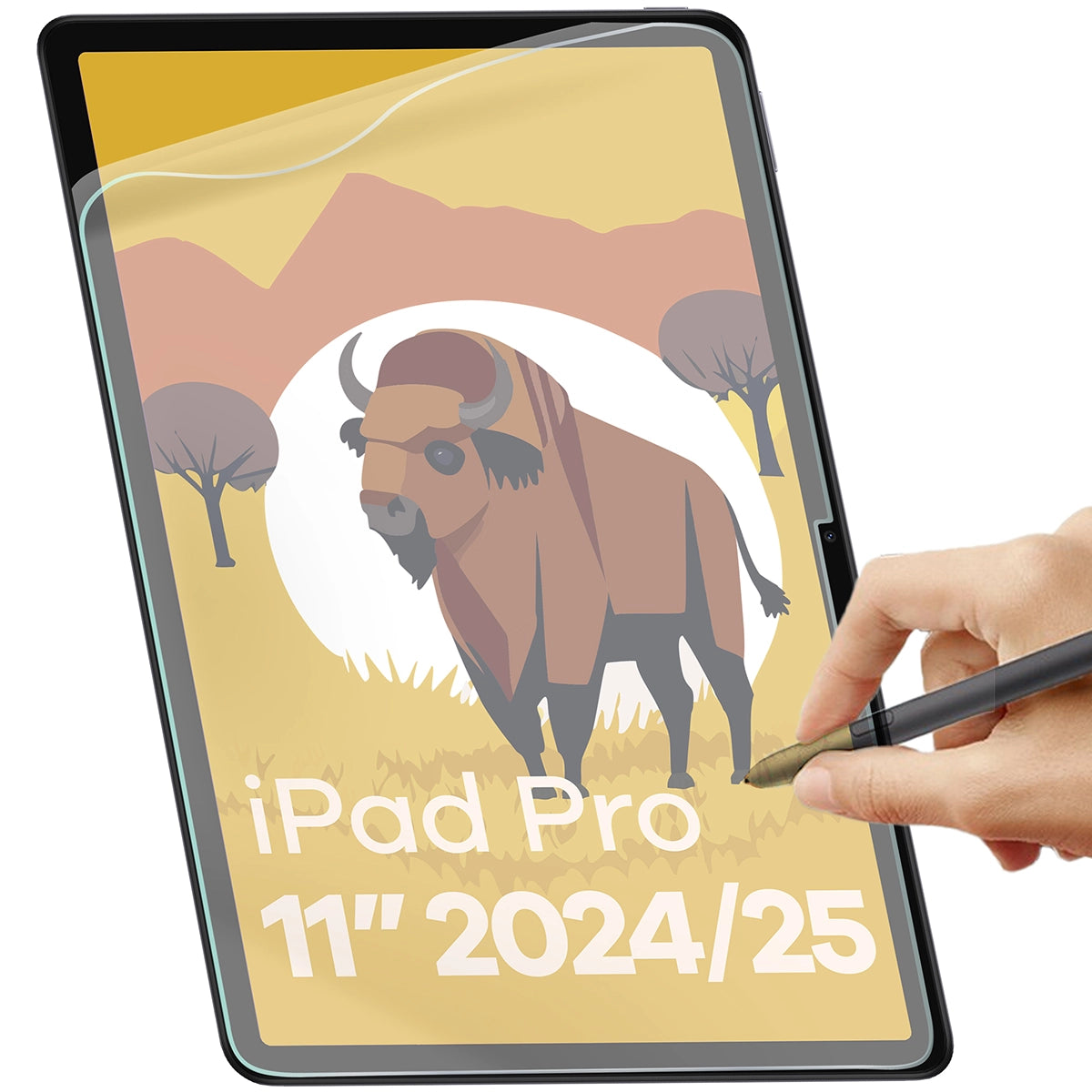 Papierimitationsfolie für iPad Pro 11" 2025 / 2024, Bizon Film Tab Papirus Duo, 2 Stück