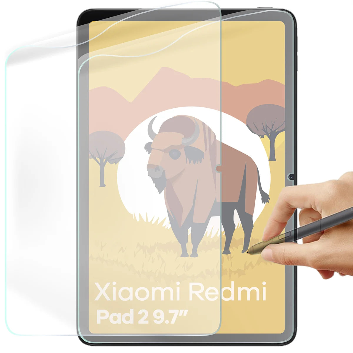 Papierimitationsfolie für Xiaomi Redmi Pad 2 9.7" Bizon Film Tab Papirus Duo, 2 Stück