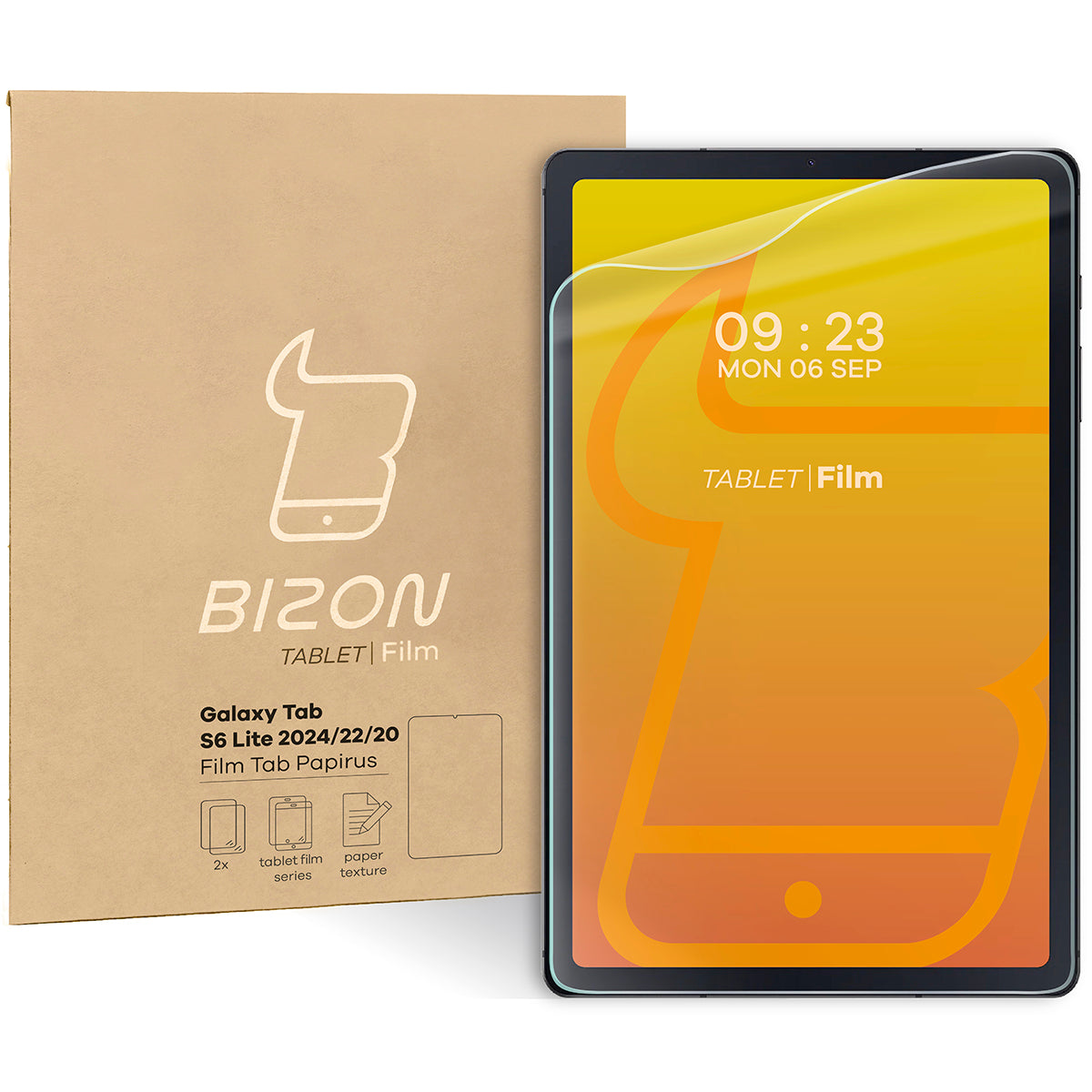 Papierimitationsfolie für Galaxy Tab S6 Lite 2024/2022/2020, Bizon Film Tab Papirus, 2 Stück