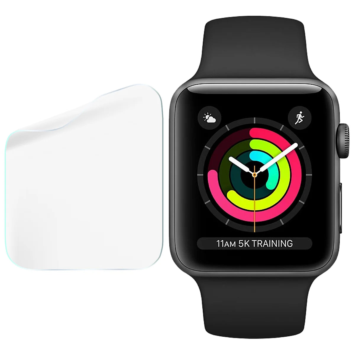 Schutzfolie für den Bildschirm für Apple Watch 3 / 2 / 1 42 mm, Bizon Watch HydroFlex, 3 Stück