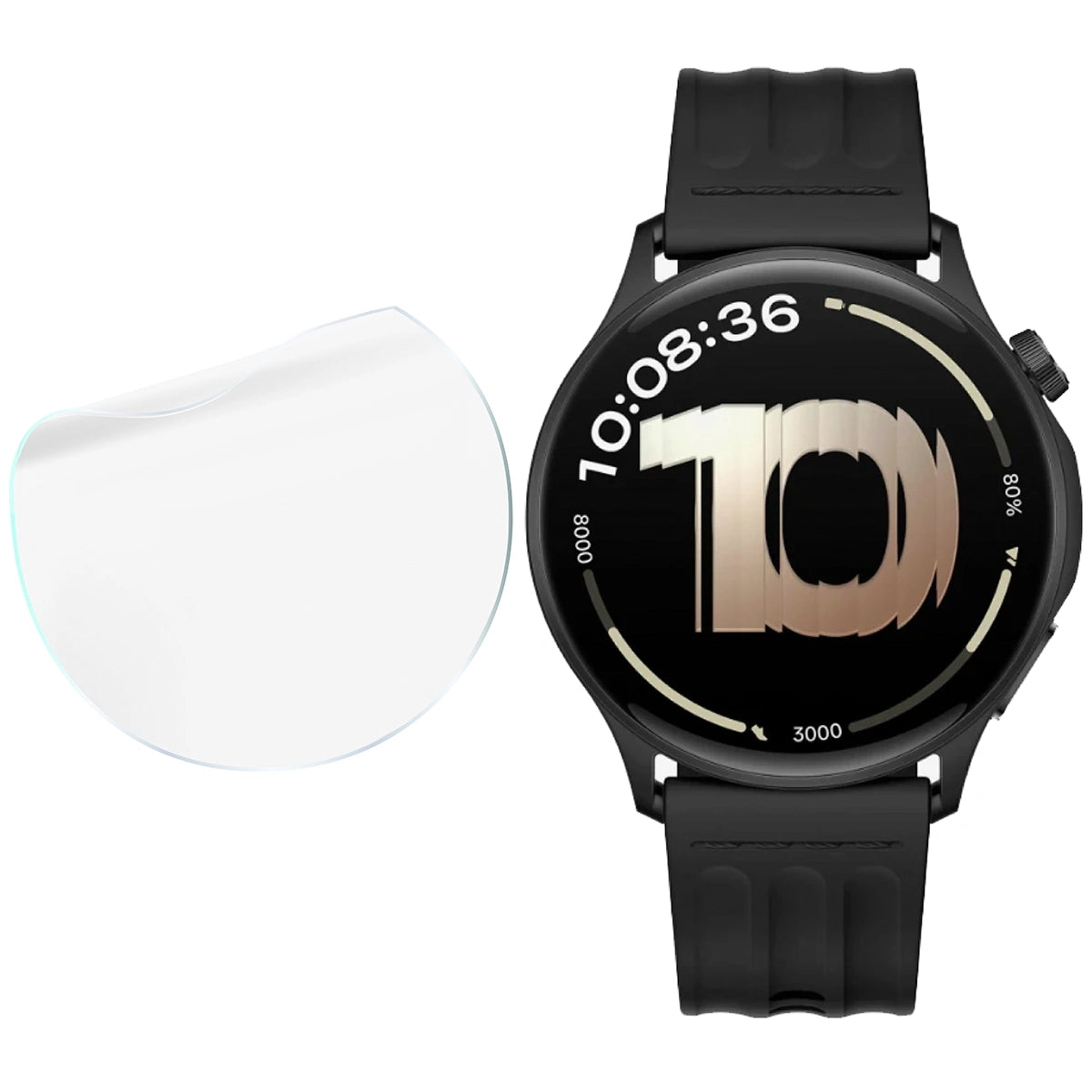 Hydrogel Folie für den Bildschirm für OnePlus Watch Lite 45 mm / Oppo Watch S 45 mm, Bizon Watch Film Hydrogel Duo, 2 Stück
