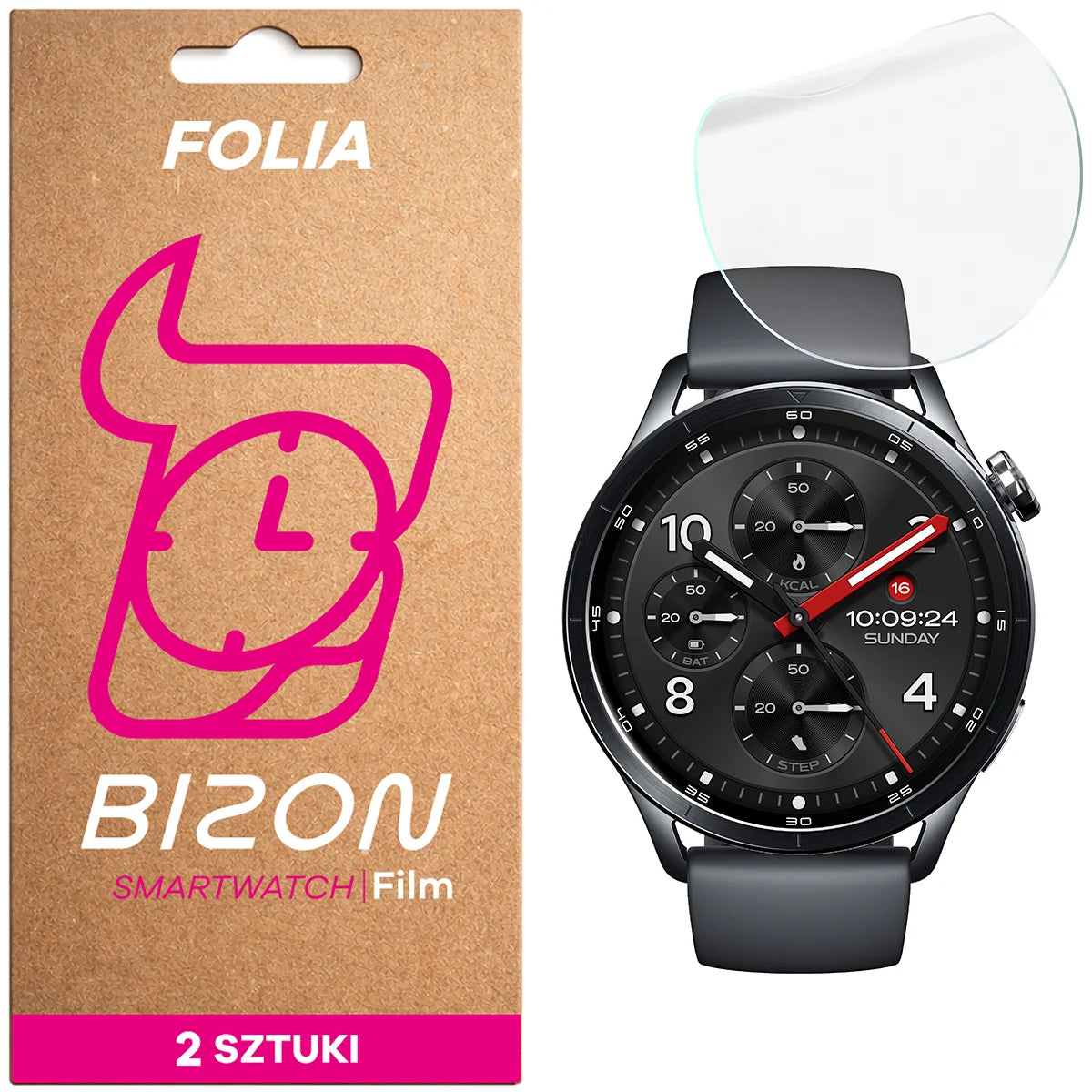 Hydrogel Folie für den Bildschirm für Xiaomi Watch S5, Bizon Watch Film Hydrogel Duo, 2 Stück