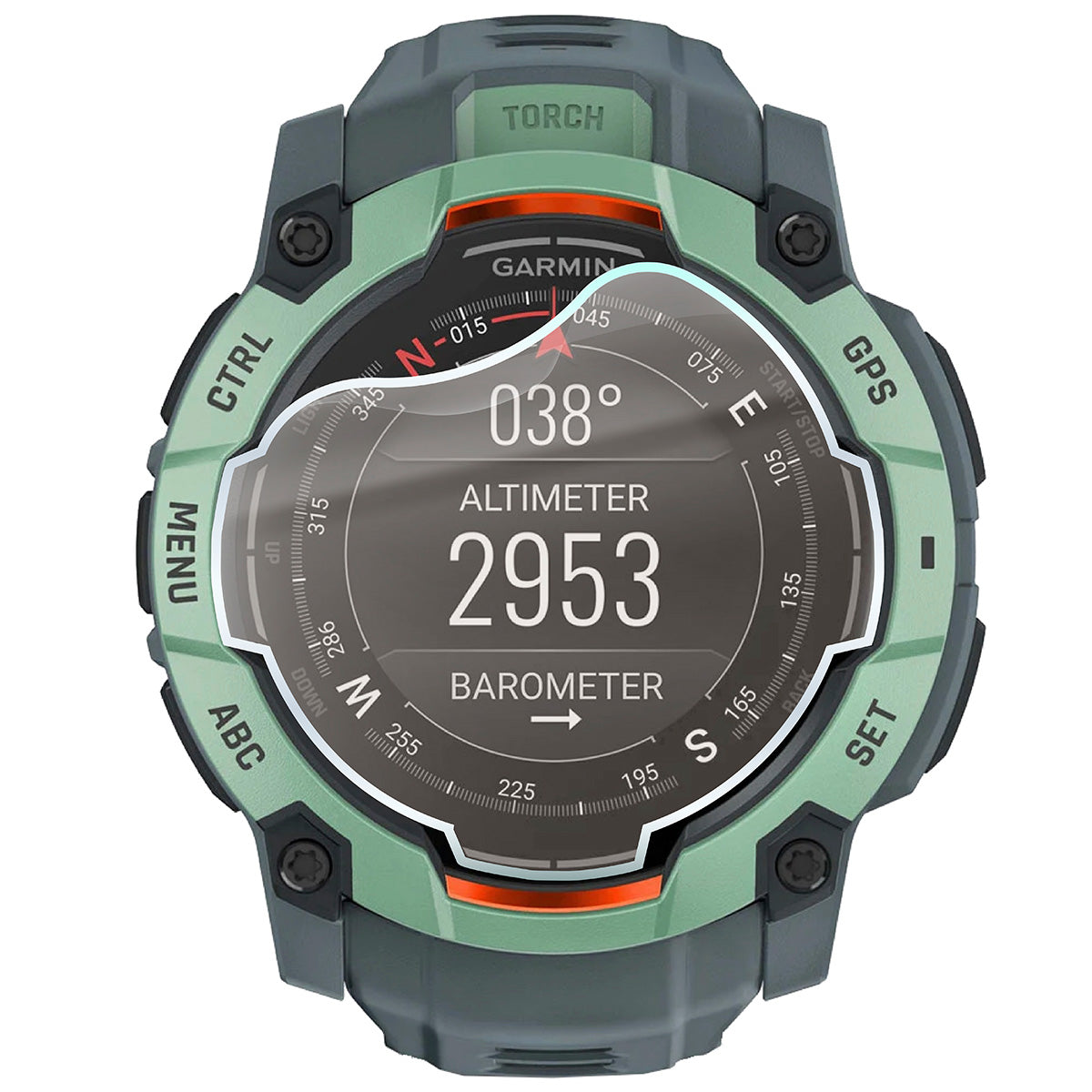 Matte Folie für Garmin Instinct 3 50 mm, Bizon Watch Film Sun Duo, 2 Stück