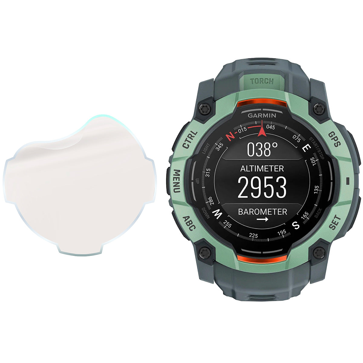 Matte Folie für Garmin Instinct 3 50 mm, Bizon Watch Film Sun Duo, 2 Stück