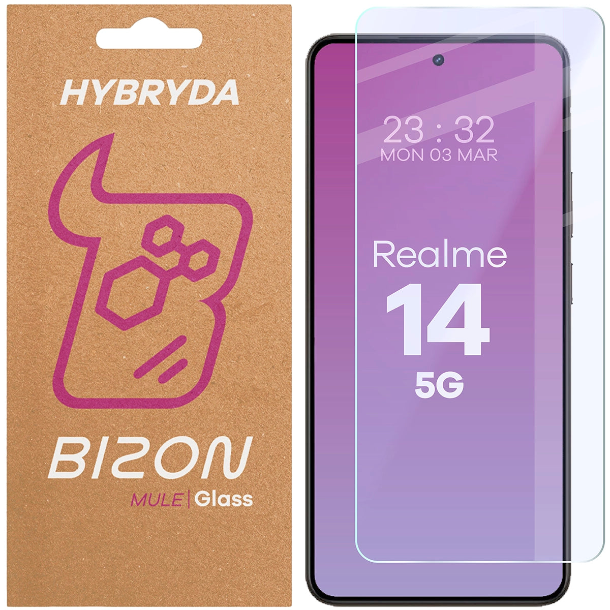 Flexibles Hybridglas für Realme 14 5G, Bizon Glass Mule