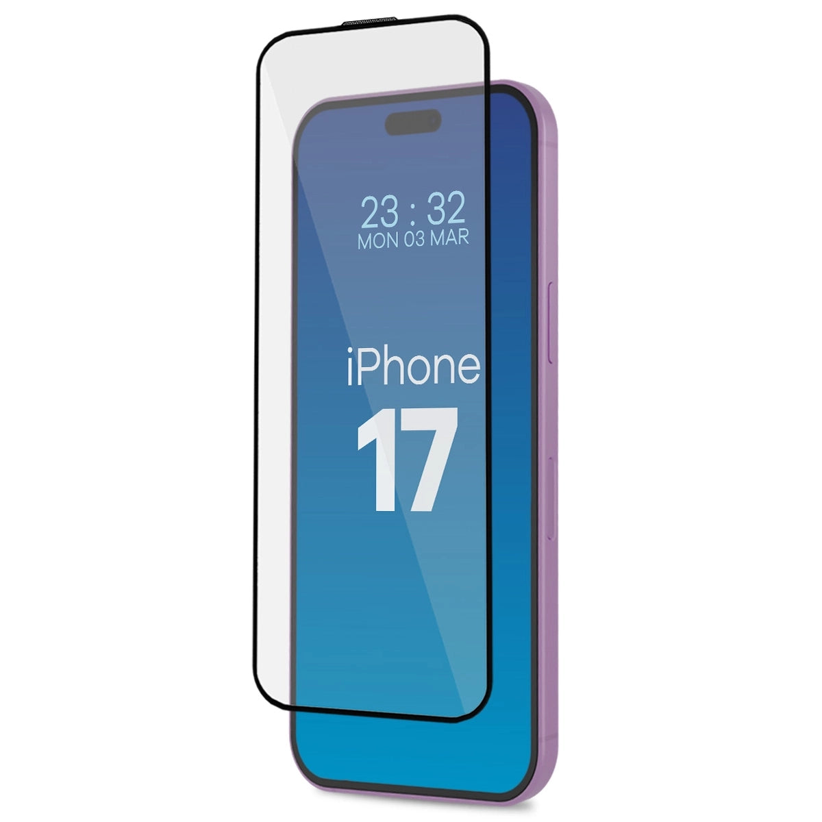 Gehärtetes Glas mit Rahmen zum einfachen Auftragen für iPhone 17, Bizon Glass Aplikator, 2 Stück