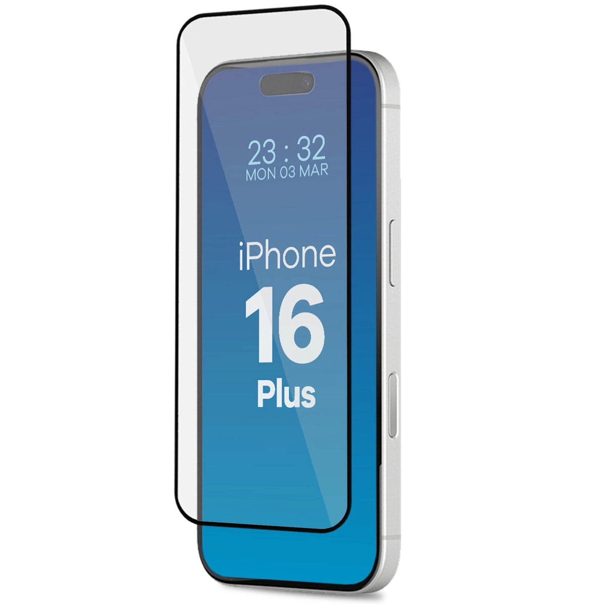 Gehärtetes Glas mit Rahmen zum einfachen Auftragen für iPhone 16 Plus, Bizon Glass Aplikator, 2 Stück
