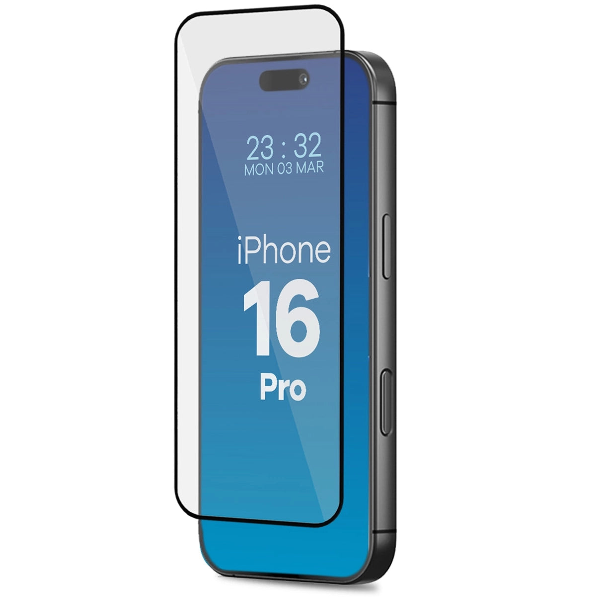 Gehärtetes Glas mit Rahmen zum einfachen Auftragen für iPhone 16 Pro, Bizon Glass Aplikator, 2 Stück