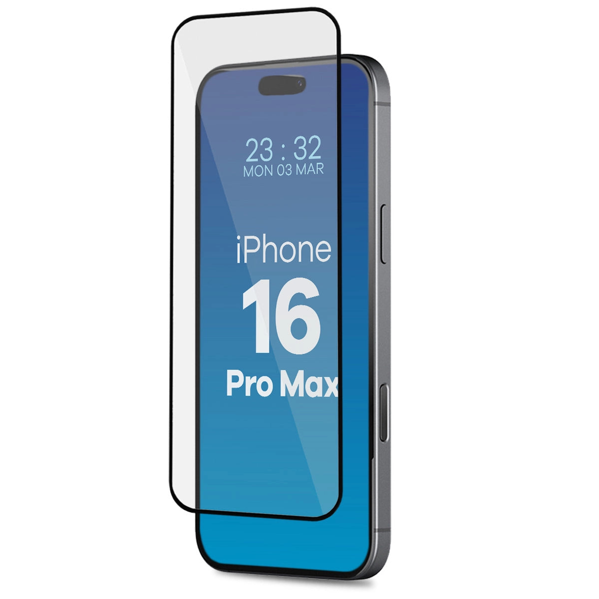 Gehärtetes Glas mit Rahmen zum einfachen Auftragen für iPhone 16 Pro Max, Bizon Glass Aplikator, 2 Stück
