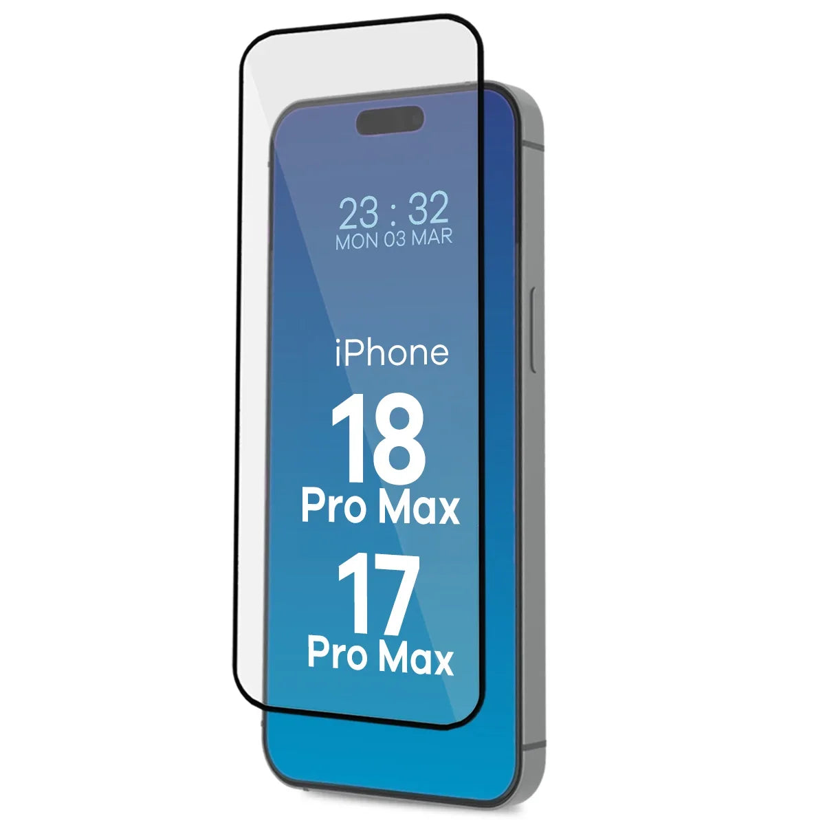 Gehärtetes Glas mit Rahmen zum einfachen Auftragen für iPhone 17 Pro Max, Bizon Glass Aplikator, 2 Stück