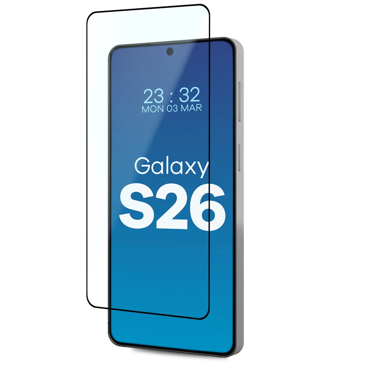 Gehärtetes Glas mit Rahmen zum einfachen Auftragen für Galaxy S26, Bizon Glass Aplikator, 2 Stück