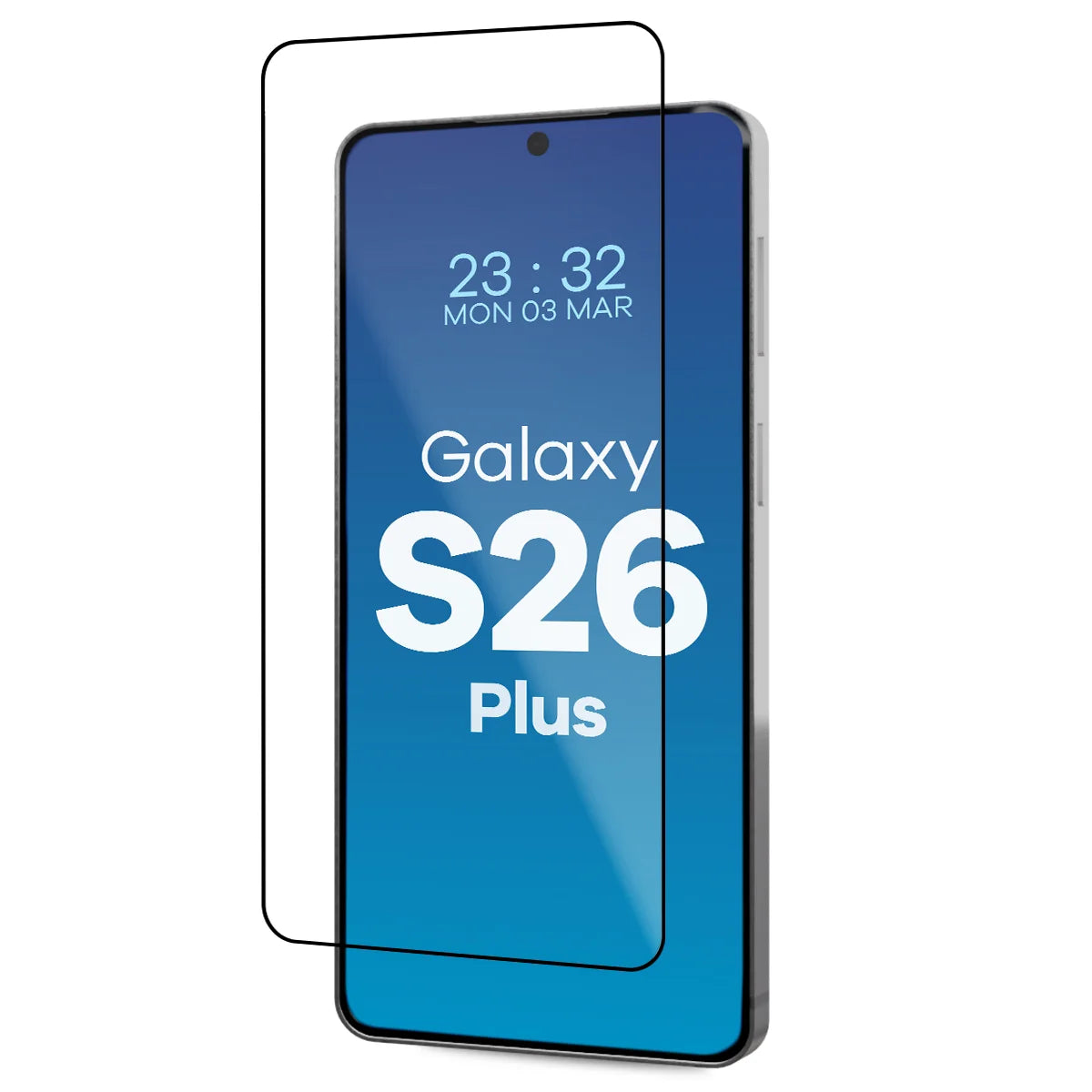 Gehärtetes Glas mit Rahmen zum einfachen Auftragen für Galaxy S26 Plus, Bizon Glass Aplikator, 2 Stück