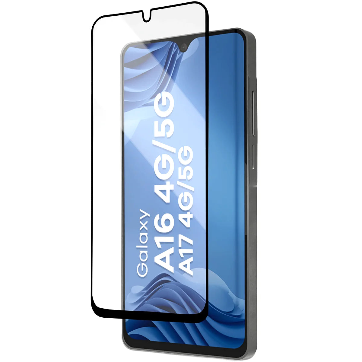 Gehärtetes Glas mit Applikationsrahme für Galaxy A16 / A17, Bizon Glass Aplikator Edge, 1 Set