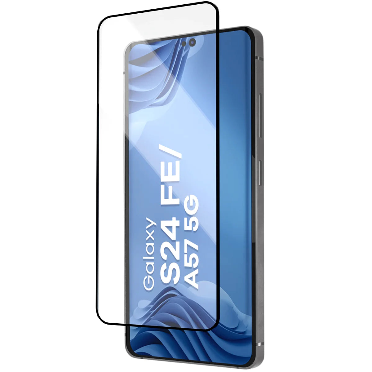 Gehärtetes Glas mit Applikationsrahme für Galaxy S24 FE / A57 5G, Bizon Glass Aplikator Edge, 1 Set