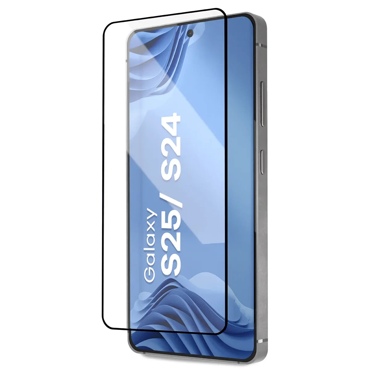 Gehärtetes Glas mit Applikationsrahme für Galaxy S25 / S24, Bizon Glass Aplikator Edge, 2 Sets