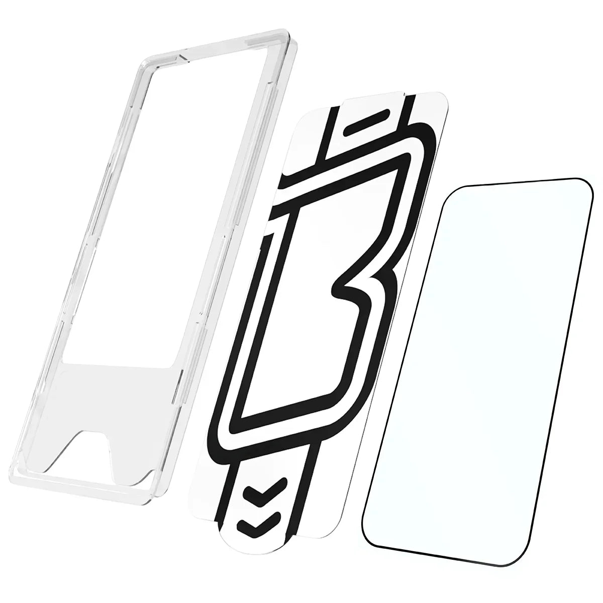 Gehärtetes Glas mit Applikationsrahme für Xiaomi 17 Ultra, Bizon Glass Aplikator Edge, 2 Sets