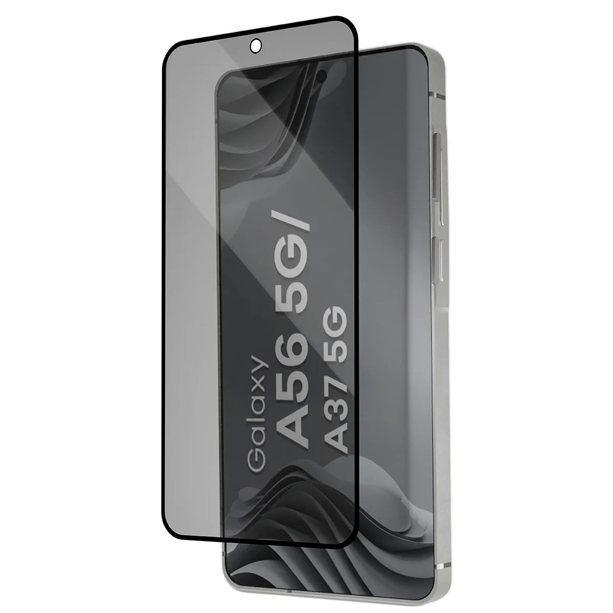 Gehärtetes Glas mit Privatschutzfilter und Applikationsrahmen für Galaxy A56 5G / A37 5G, Bizon Glass Aplikator Shadow, 1 Set