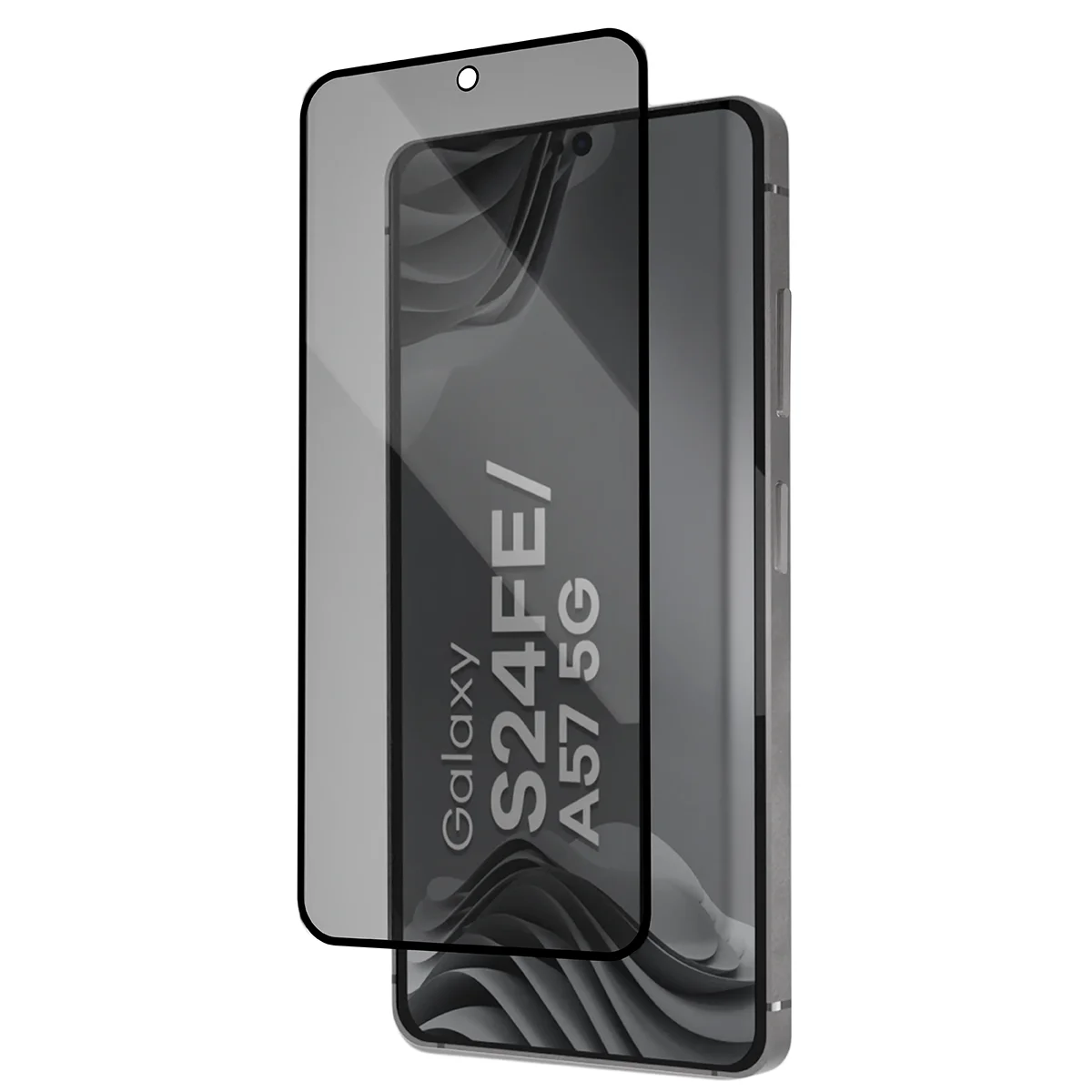 Gehärtetes Glas mit Privatschutzfilter und Applikationsrahmen für Galaxy S24 FE / A57 5G, Bizon Glass Aplikator Shadow, 1 Set