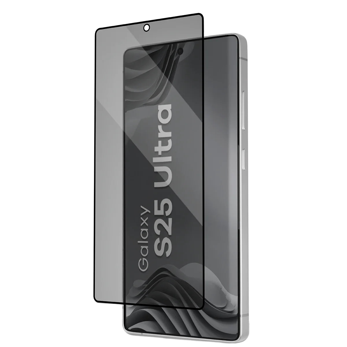 Gehärtetes Glas mit Privatschutzfilter und Applikationsrahmen für Galaxy S25 Ultra, Bizon Glass Aplikator Shadow, 1 Set