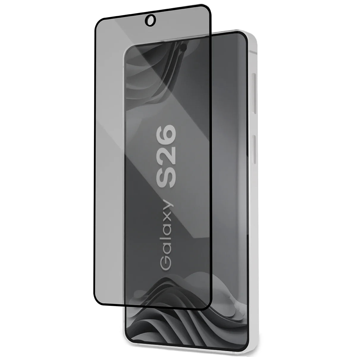 Gehärtetes Glas mit Privatschutzfilter und Applikationsrahmen für Galaxy S26, Bizon Glass Aplikator Shadow, 1 Set