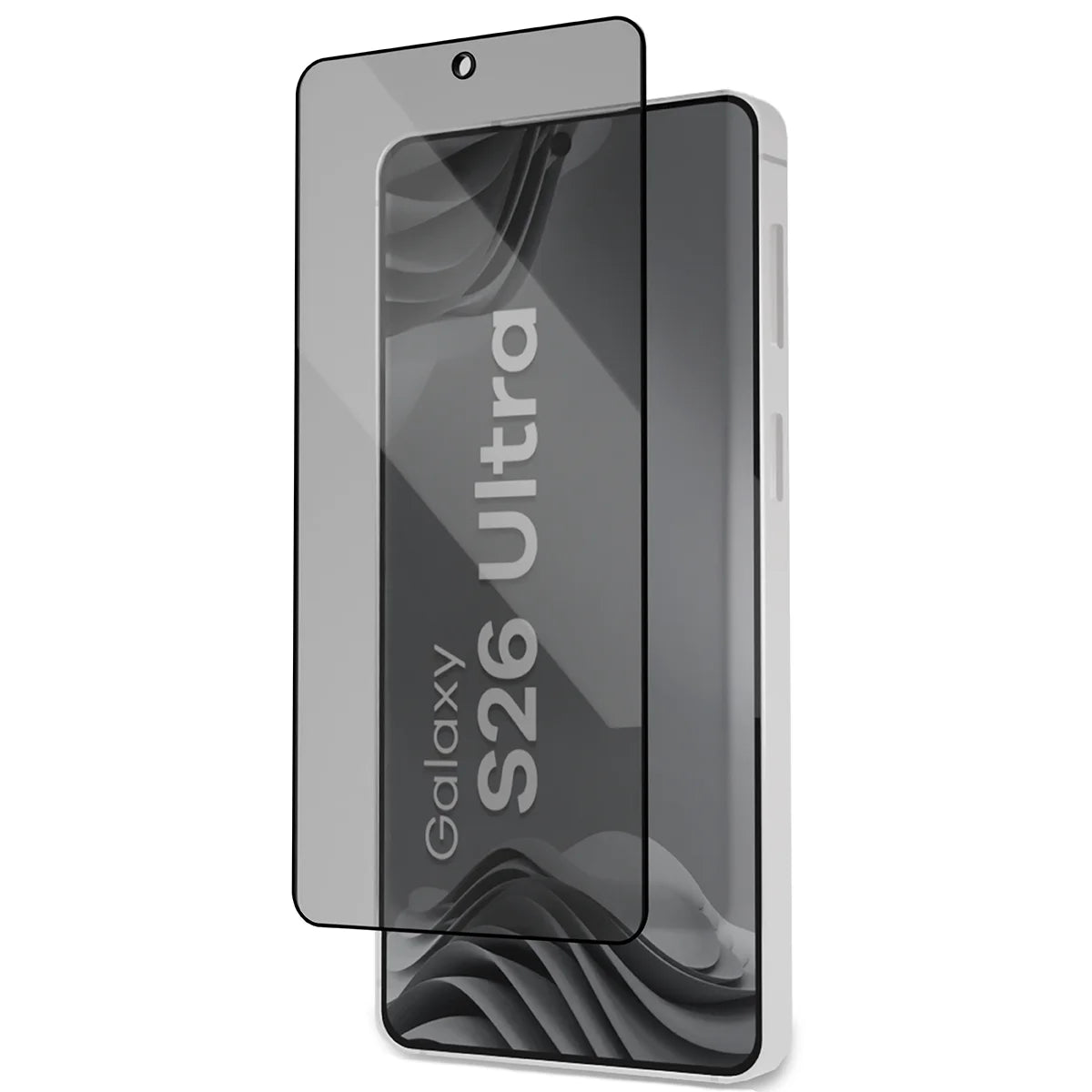 Gehärtetes Glas mit Privatschutzfilter und Applikationsrahmen für Galaxy S26 Ultra, Bizon Glass Aplikator Shadow, 1 Set