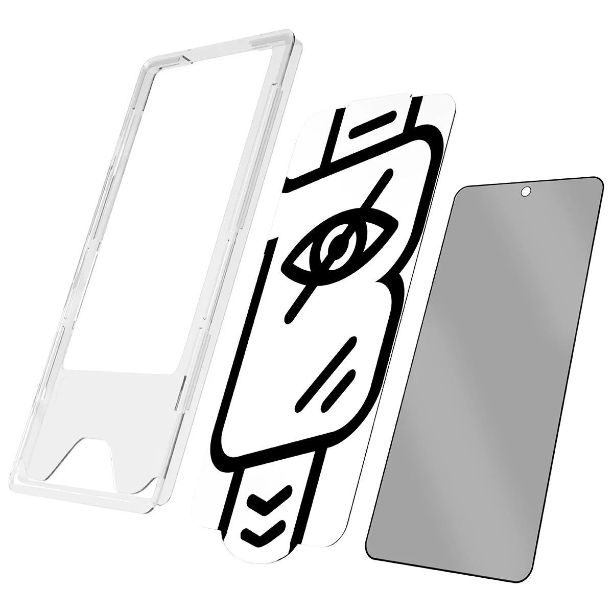 Gehärtetes Glas mit Privatschutzfilter und Applikationsrahmen für Galaxy S26 Ultra, Bizon Glass Aplikator Shadow, 1 Set