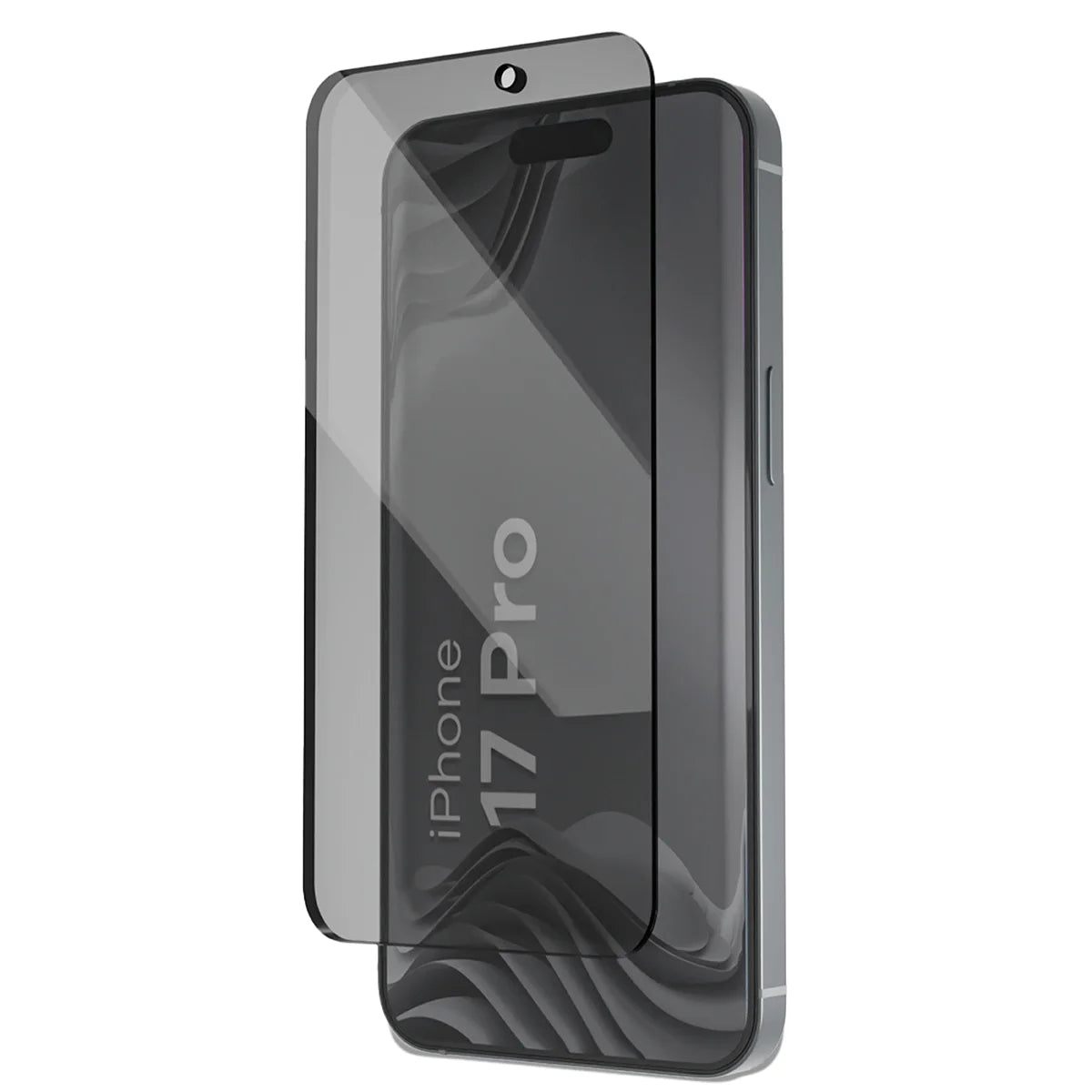 Gehärtetes Glas mit Privatschutzfilter und Applikationsrahmen für iPhone 17 Pro, Bizon Glass Aplikator Shadow, 1 Set