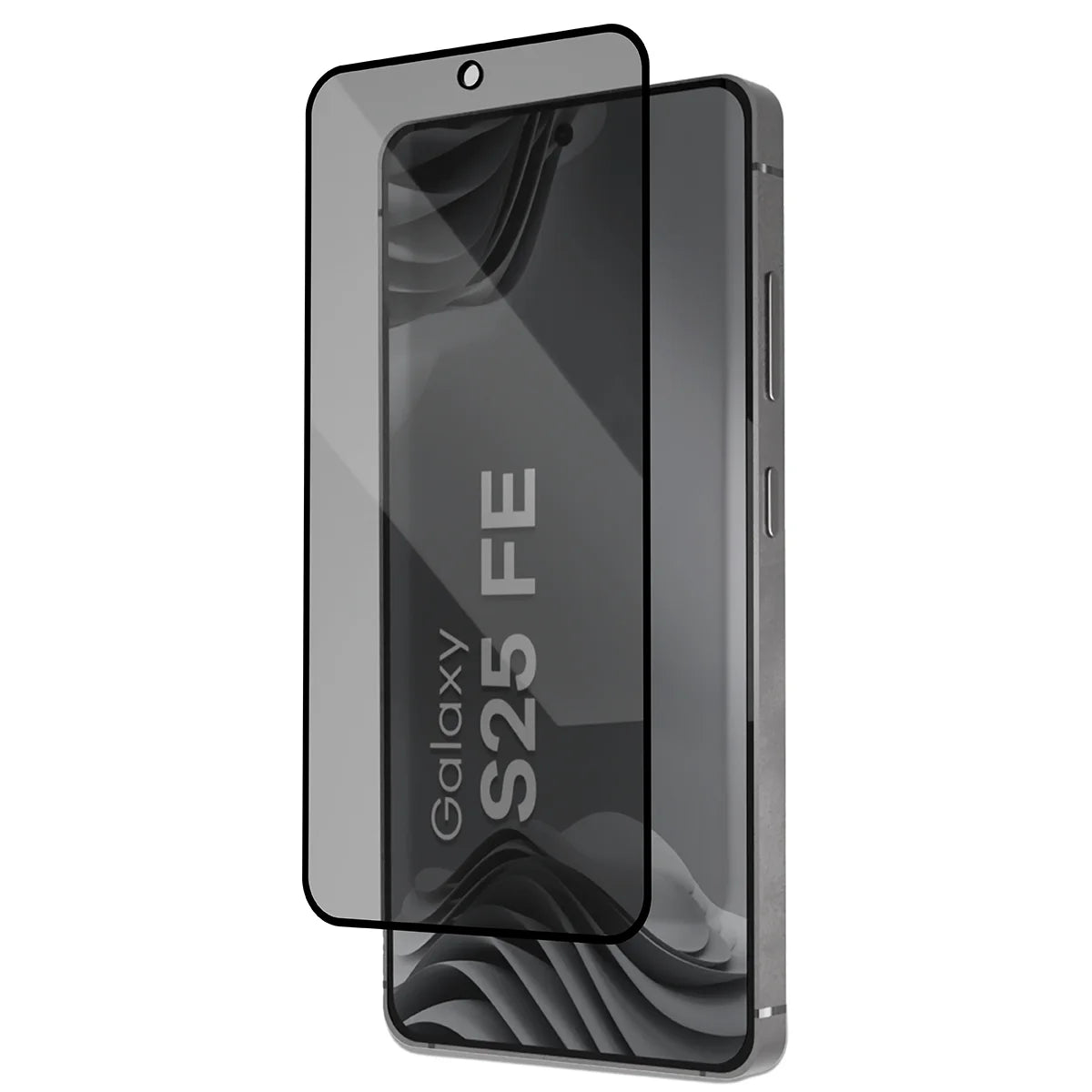 Gehärtetes Glas mit Privatschutzfilter und Applikationsrahmen für Galaxy S25 FE, Bizon Glass Aplikator Shadow, 2 Sets
