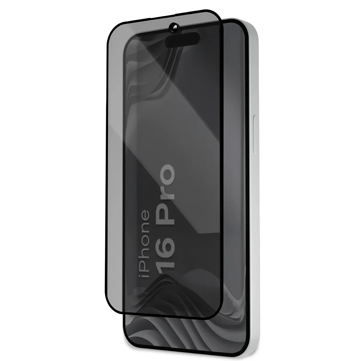 Gehärtetes Glas mit Privatschutzfilter und Applikationsrahmen für iPhone 16 Pro, Bizon Glass Aplikator Shadow, 2 Sets