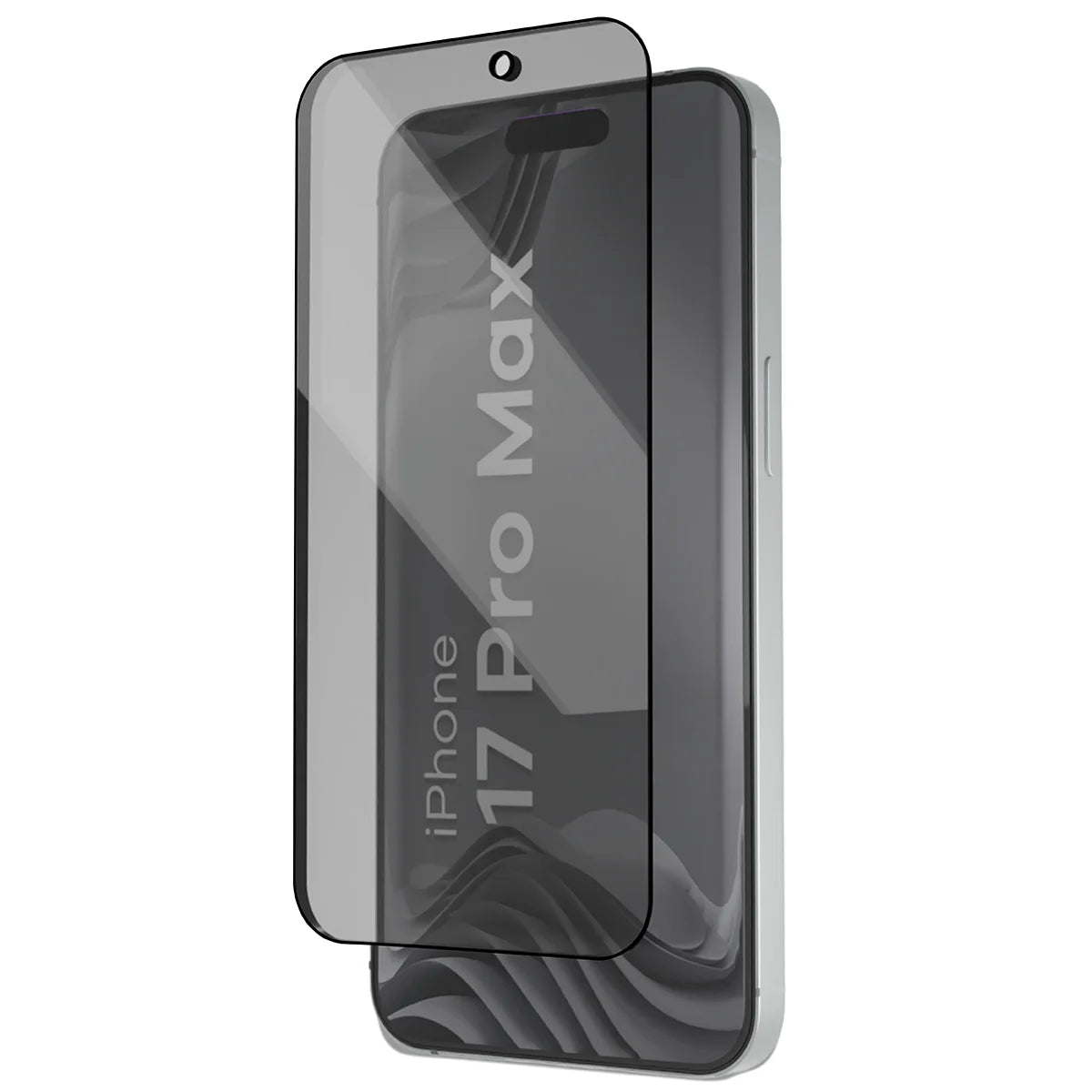 Gehärtetes Glas mit Privatschutzfilter und Applikationsrahmen für iPhone 17 Pro Max, Bizon Glass Aplikator Shadow, 2 Sets