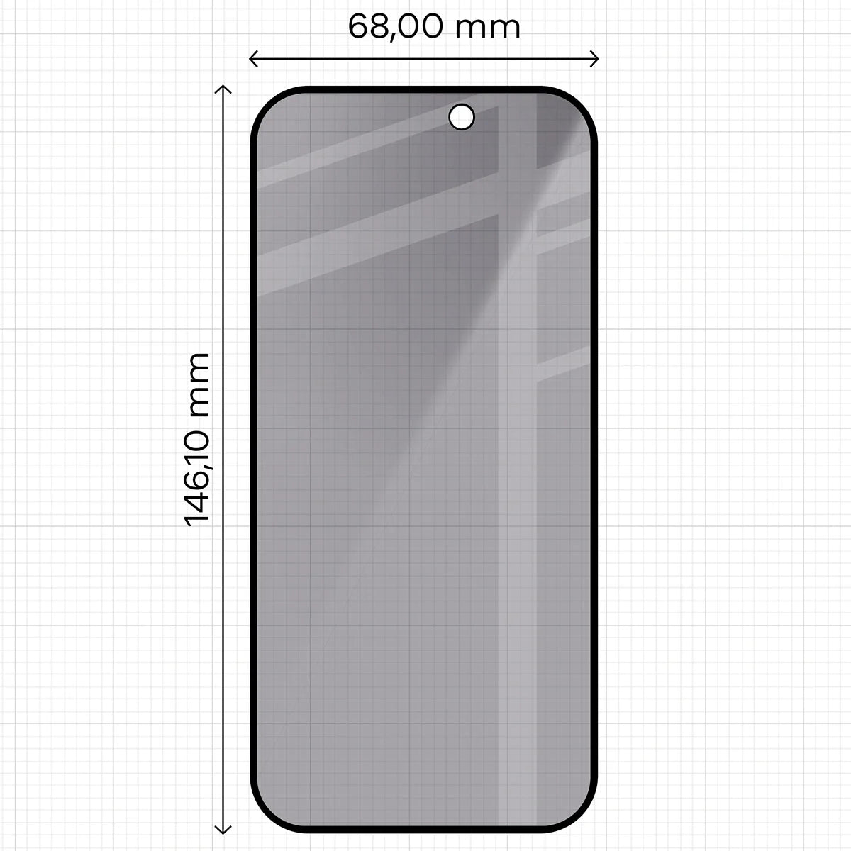Gehärtetes Glas mit Privatschutzfilter und Applikationsrahmen für iPhone 18 Pro, Bizon Glass Aplikator Shadow, 2 Sets (2/7)