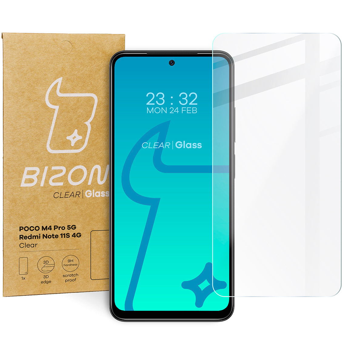 Gehärtetes Glas Bizon Glass Clear für Poco M4 Pro 5G / Redmi Note 11S 5G