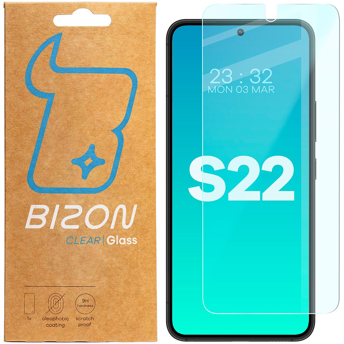 Gehärtetes Glas für Galaxy S22, Bizon Glass Clear