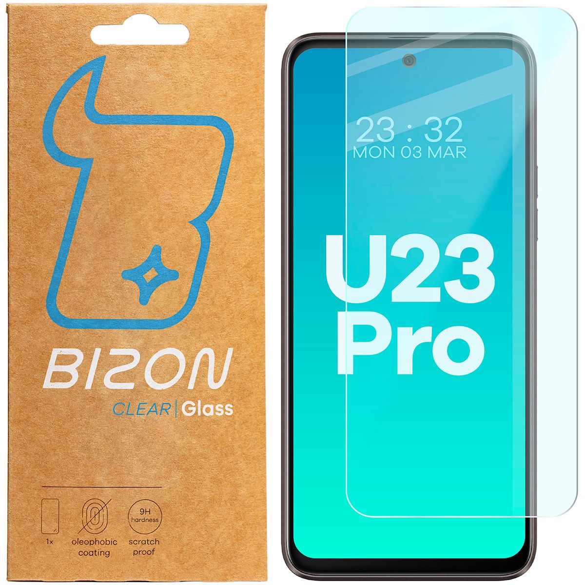 Gehärtetes Glas Bizon Glass Clear 2 für HTC U23 Pro