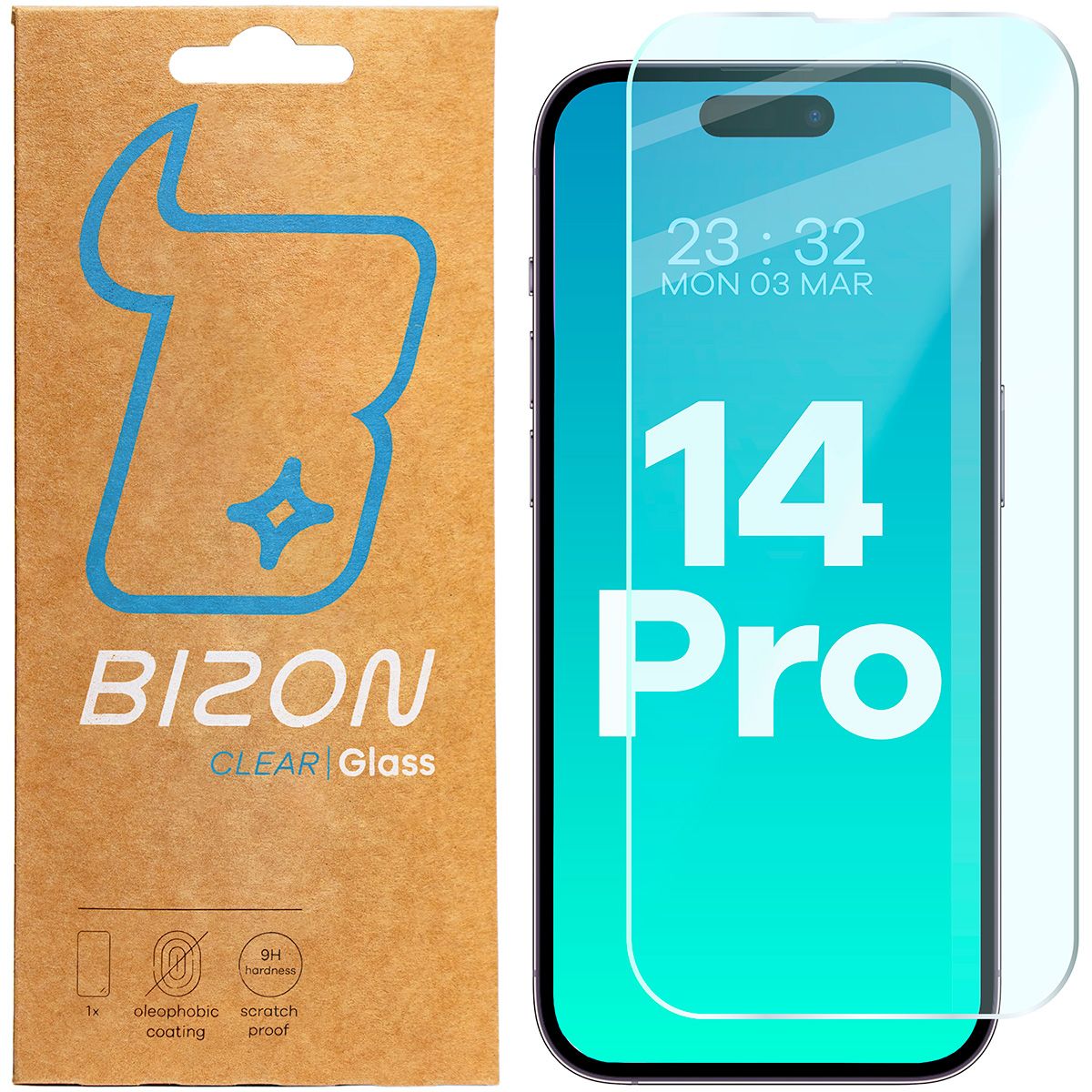 Gehärtetes Glas Bizon Glass Clear 2 für iPhone 14 Pro