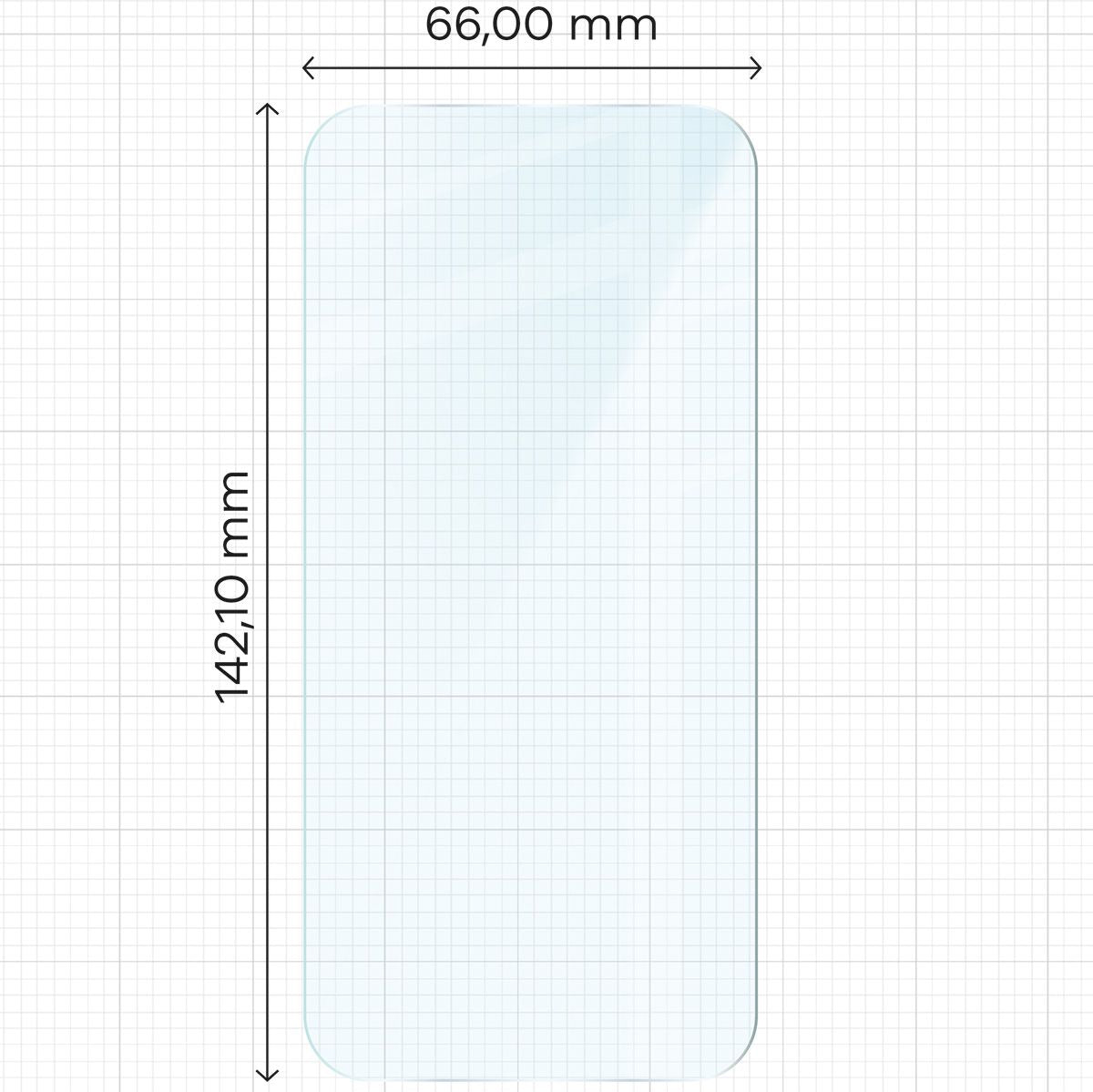 Gehärtetes Glas für iPhone 15 / 15 Pro / 16, Bizon Glass Clear 2