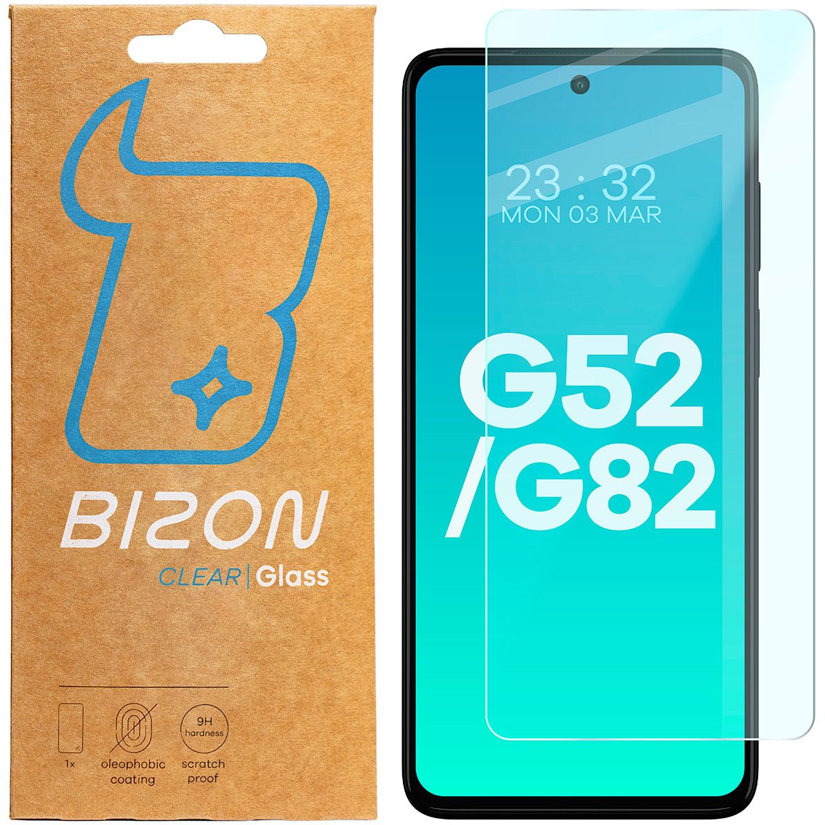 Gehärtetes Glas für Motorola Moto G52/G82, Bizon Glass Clear