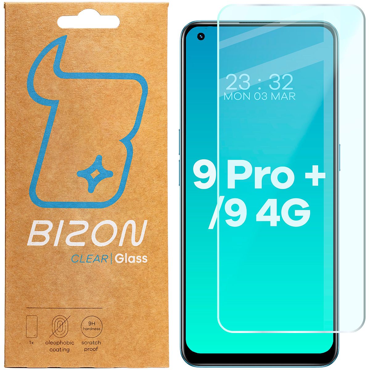 Gehärtetes Glas für Realme 9 Pro+ / Realme 9 4G, Bizon Glass Clear