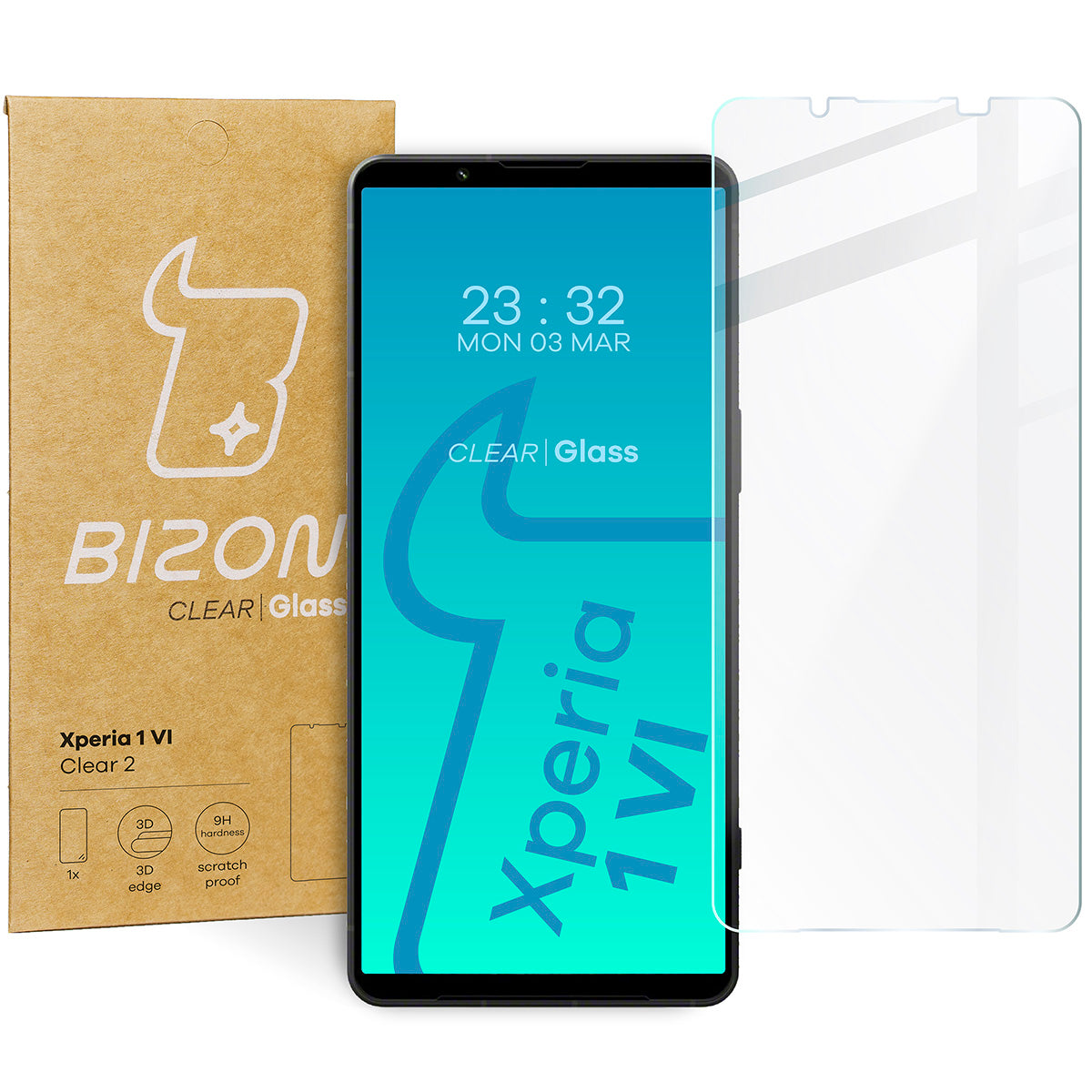 Gehärtetes Glas für Sony Xperia 1 VI, Bizon Glass Clear 2